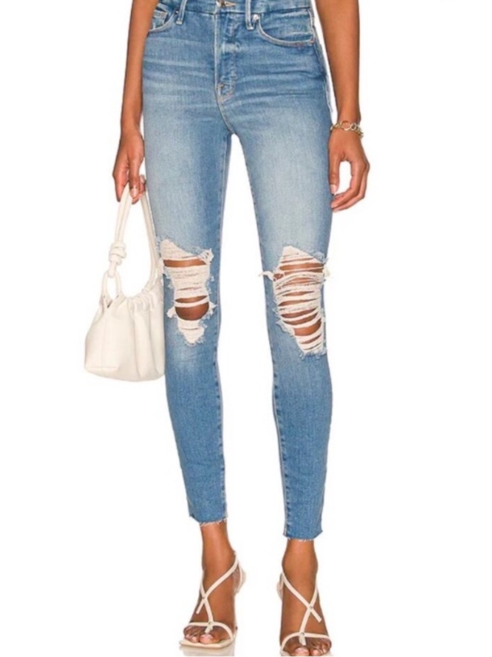 Good American Good Waist Skinny High Rise Jeans in Indigo016 Sz 26